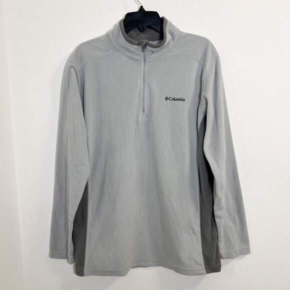 Columbia Men's Gray Fleece Quarter Zip Pullover Long Sleeve Shirt Size L - Picture 9 of 9